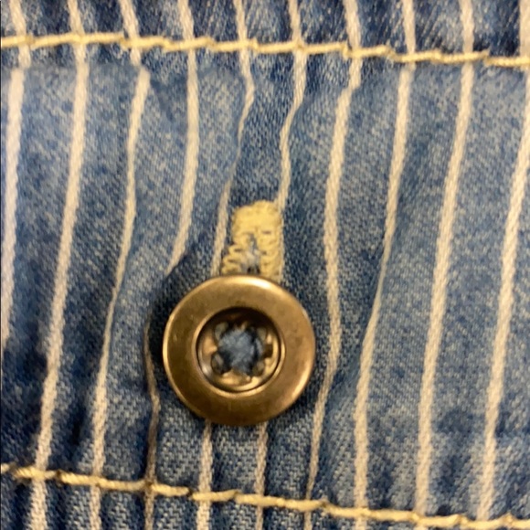 Seven 7 Striped Denim Shirt - Size Small - Picture 9 of 11